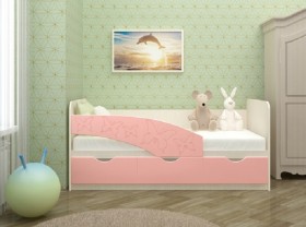 Кровать Бабочки 1,6м (Розовый металлик) в Большой Мурте - bolshaya-murta.katalogmebeli.com | фото