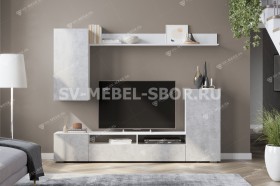 Мебель для гостиной МГС 4 (Белый/Цемент светлый) в Большой Мурте - bolshaya-murta.katalogmebeli.com | фото