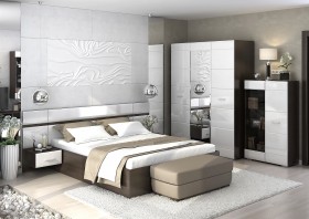 Спальня Вегас (Венге/Белый глянец) в Большой Мурте - bolshaya-murta.katalogmebeli.com | фото